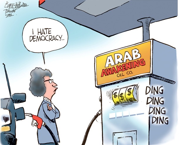 rising gas prices cartoon. Price of Democracy. Share: